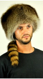 Cappello in marmotta con coda - uomo